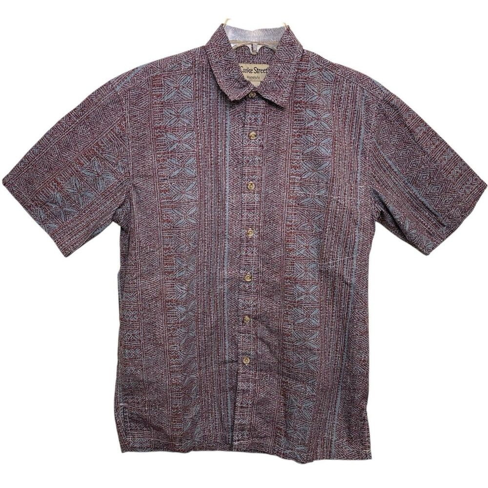 COOKE STREET Honolulu Hawaiian Shirt 100% Cotton SMALL Mens Aloha Aboriginal Dot